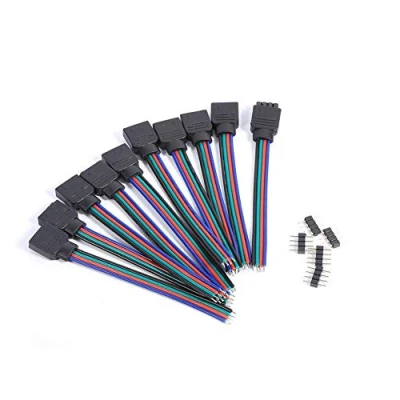 Afbeelding van Tnfeeon 4 pins mannelijk vrouwelijk RGB verbindingsstuk draad kabel 4pin LED strip connector 10 stuks licht adapter voor 3528 5050 SMD