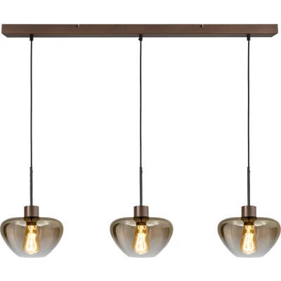 Afbeelding van Masterlight 3 lichts hanglamp Genua bruin met goud glas Ø 24cm 2971 15 100 24