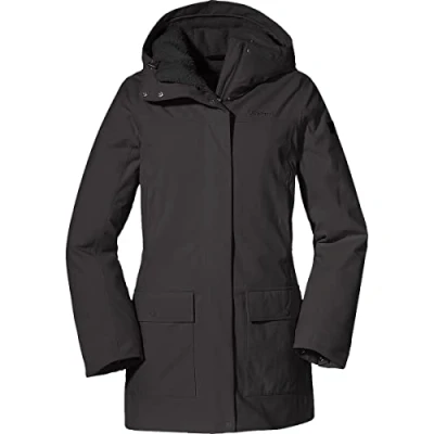 Afbeelding van Schöffel Dames Ins. Parka Rotterdam L wind en waterdichte damesparka met verstelbare taille, winterjas 4 weg stretch teddyvoering