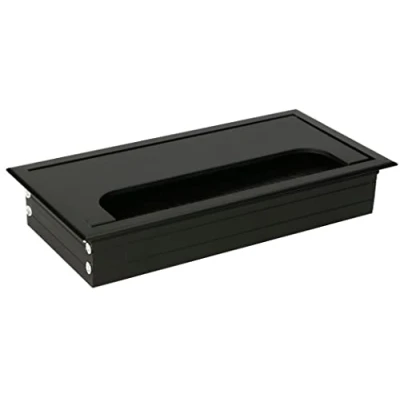 Afbeelding van KOTARBAU® Aluminium kabeldoorvoer 160 x 80 mm voor meubels, zwart, kabeldoorvoer, vierkant, geanodiseerd