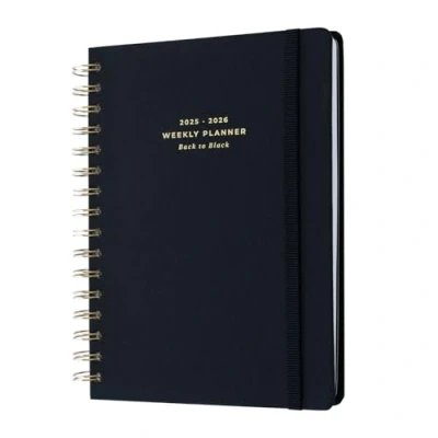 Afbeelding van Kokonote A5 Academic Diary 2025 2026 Week To View Back Black Planner With Stickers, Student Essentials For University, School Supplies