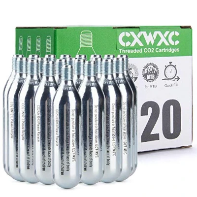 Afbeelding van CXWXC Cartridgeset CO2 16 g, g schroefdraadpatronen, compatibel met Presta en Schrader ventielen