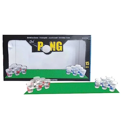 Afbeelding van Amscan Bier spel met mat 12 cups 2 ballen
