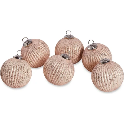 Afbeelding van LOBERON Kerstversiering, set van 6 Mane roze