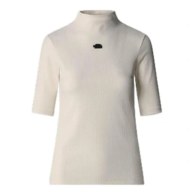 Afbeelding van The North Face MOCK NECK SLIM TEE Tshirt basic, Dames, Maat: Medium, White dune