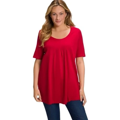 Afbeelding van Ulla Popken Tshirt basic, Dames, Maat: 46/48, Mohn