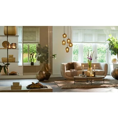 Afbeelding van Light &amp; Living Kialy 3 zitsbank beige Hout