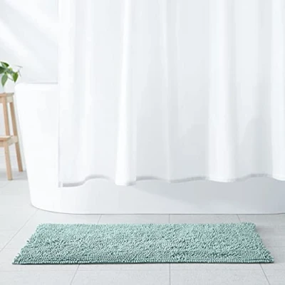 Afbeelding van Amazon Basics Badmat, badkamer, microvezel, antislip, 86,3 x 53,3 cm, zeeschuimgroen
