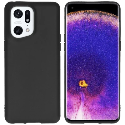 Afbeelding van Oppo Find X5 Pro 5G Hoesje Siliconen en TPU (zacht) iMoshion Softcase/Backcover Zwart Telefoonhoesje