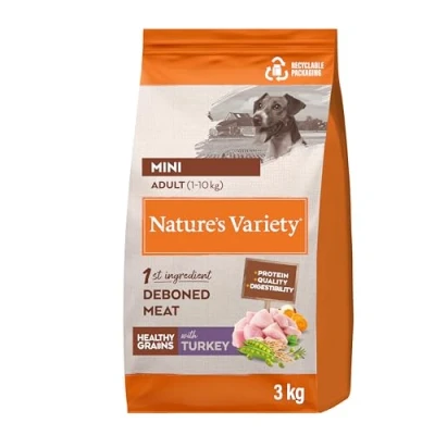 Afbeelding van Nature&#039;s Variety Healthy Grains Voeding voor kleine honden met kalkoen zonder been, 3 kg