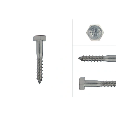 Afbeelding van Houtdraadbouten RVS M10 x 60 mm Per Stuk