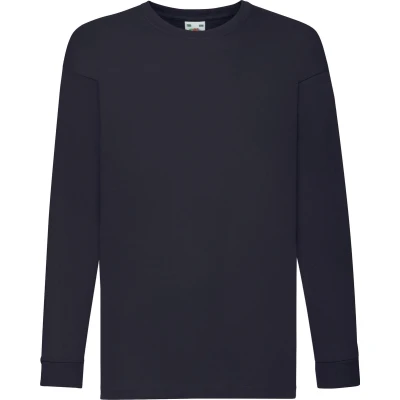 Afbeelding van Fruit of the Loom Kids Value Weight Longsleeve 5 stuks T shirt Donker Blauw (Maat 116)