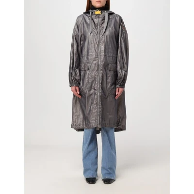 Afbeelding van Hooded Long Coat with Zip Closure and Pockets Wo Grey Jackets