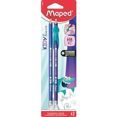 Afbeelding van Maped, Potlood, HB potlood met gum en leermiddel (2 x)