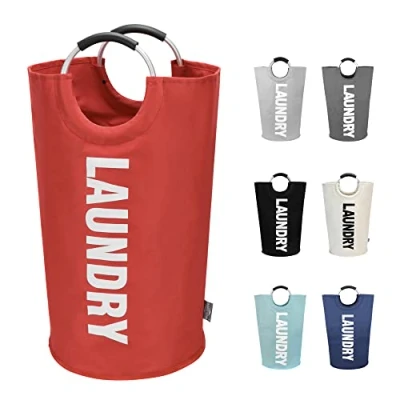 Afbeelding van DOKEHOM 90L grote opvouwbare wasmanden, waszakken, kledingtas (donkergrijs, L) wegwerp (Rood, 90L)