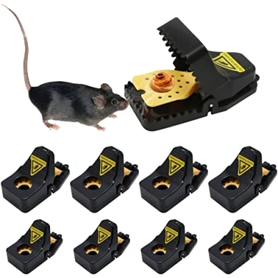 Afbeelding van 6 Stuks Muizenval,MINGJIANG Muis Traps Plastic Herbruikbare Professionele Muizenval,Mouse ​Traps voor Binnen die Kill Onmiddellijk, Knaagdier Trap, Keuken, Kamer, Huis en Tuin (8 PCS, Zwart)