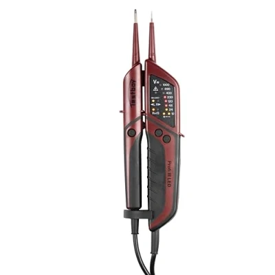 Afbeelding van Testboy Profi III LED tweepolige spanningstester CAT IV 1000 V met FI test (optische weergave via LED, bediening één hand, zonder vingercontact), rood/zwart