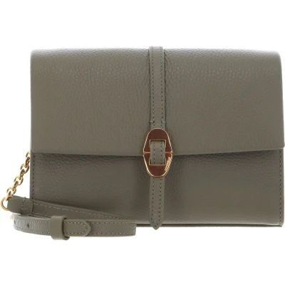 Afbeelding van COCCINELLE Leren Schoudertas Dorian Mini Bag Grained Leather Laurel Green Olijfgroen