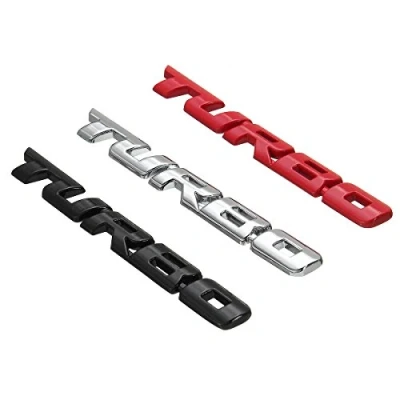 Afbeelding van JenNiFer Turbo 3D metalen autosticker sticker belettering auto lichaam achterklep badge voor rood