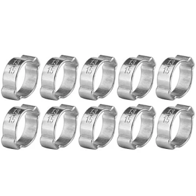 Afbeelding van 10 stuks slangklemmen van roestvrij staal, verzinkt, slangklem, slangklem voor vaste buizen verstelbaar, staal met dubbele draad (13 15 mm)