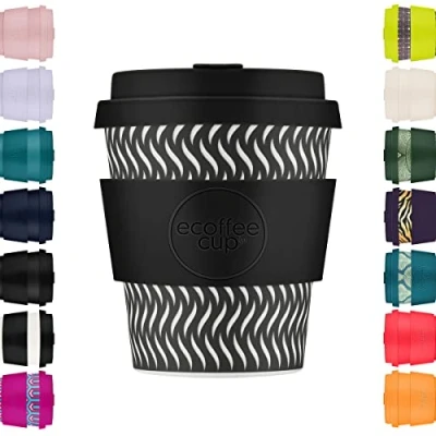 Afbeelding van Ecoffee Cup 8 oz 240ml Herbruikbare Eco vriendelijke 100% Plantaardige Koffie met Siliconen Deksel &amp; Mouw Melamine Gratis Biologisch Afbreekbare Vaatwasser/Magnetron Safe Travel Mok, Spin Foam