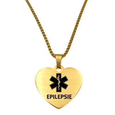 Afbeelding van Ketting Hart RVS Goud Epilepsie