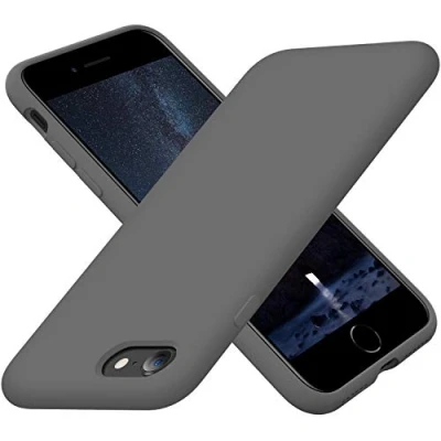 Afbeelding van Cordking iPhone SE 2020 Hoesje, 7 8 Siliconen Ultra Slank Schokbestendig Telefoonhoesje met [Zachte Microfiber Voering], 4,7 inch, Spacy Grey