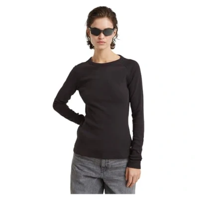 Afbeelding van G Star SLIM Keyhole Longsleeve, Dames, Maat: XL, Dk black