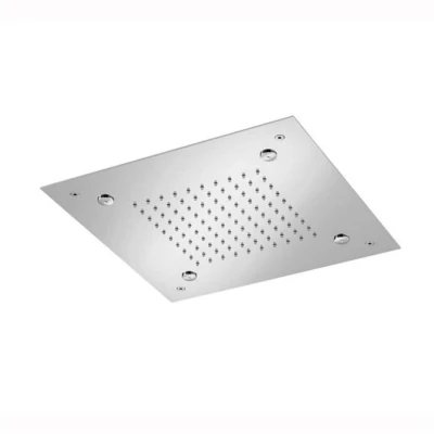 Afbeelding van HotBath Mate inbouwhoofddouche 38x38cm vierkant met spray nikkel Geborsteld