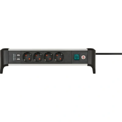 Afbeelding van Brennenstuhl Alu Office Line stekkerdoos met USB laadfunctie 4
