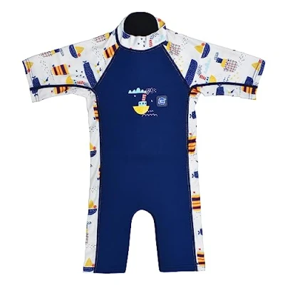Afbeelding van Splash About UV zon en zee wetsuit voor kinderen, Tug Boats, 1 2 Jaren