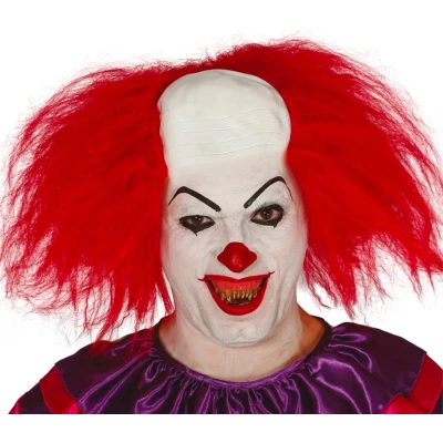 Afbeelding van Fiestas Guirca pruik Clown bovenop kaal met rood haar Carnaval accessoires Pruiken