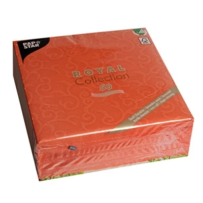 Afbeelding van Papstar, 50 servetten &quot;ROYAL Collection&quot; 1/4 vouw 40 cm x nectarijn &quot;Casali&quot;, #84878