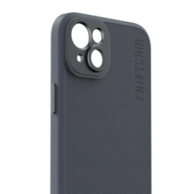 Afbeelding van ShiftCam iPhone 15 Plus case hardcase telefoonhoesje voor LensUltra lenzen vegan leer krasvrij waterbestendig stootvast geschikt antraciet