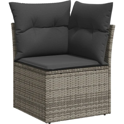 Afbeelding van vidaXL 13 delige Tuin Sofa Set met Kussens Grijs Poly Rattan Acacia