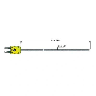 Afbeelding van B &amp; Thermotechniek temperatuursensor TE sensor 1xK NL 1000 type K (NiCrNi) stekker voor miniatuur thermoelement T
