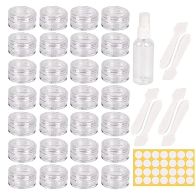 Afbeelding van 70 stuks potjes, 5 ml, potjes met deksel, blikjes voor lippenbalsem, kleine mini crèmepotje leeg, crèmepotjes, zalfpotjes, cosmeticablikjes