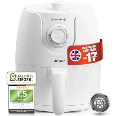 Afbeelding van Linsar Camping Airfryer heteluchtfriteuse Met timer, temperatuurregeling en automatische uitschakeling 1200 watt