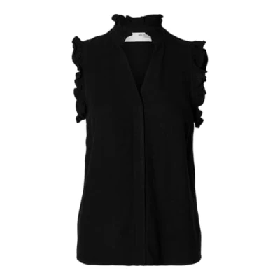 Afbeelding van SELECTED FEMME Slfviva Sl Sun Ruffle Top Noos, zwart, 42