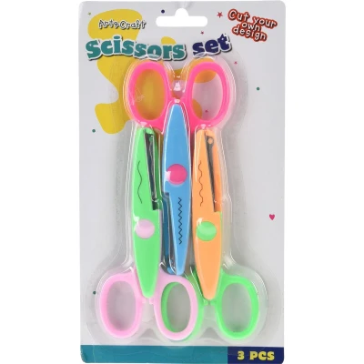 Afbeelding van Hobby/knutsel scharen set 3x stuks voor kinderen multi kleuren 11 cm papierschaar/knutselen Hobbyschaar