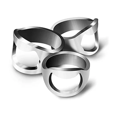 Afbeelding van CZ Store Mini flesopener ring 4 Stuks 20 22 24mm✮LEVENSLANGE GARANTIE✮ Nieuw Vingergereedschap als Kroondop en Bieropener te gebruiken, Roestvrijstaal Metalen Materiaal, Nikkel Afwerking
