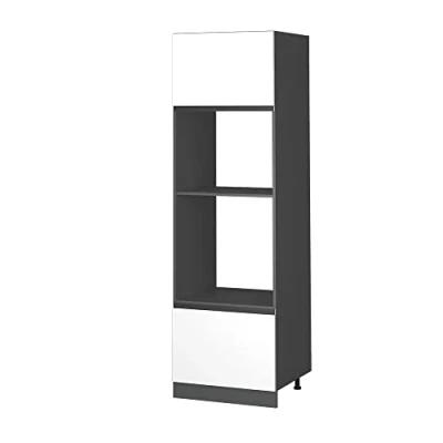 Afbeelding van Vicco Magnetronkast &quot;R Line&quot;, Wit/Antraciet, 60 cm J vorm