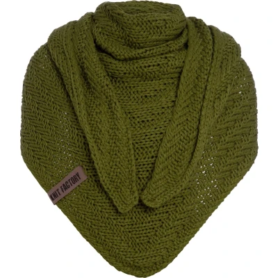 Afbeelding van Knit Factory Sally Halsdoek, Dames, Maat: One Size, Moss green