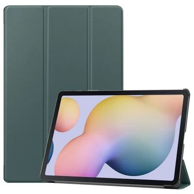 Afbeelding van Samsung Galaxy Tab S8 Plus Hoes: iMoshion Trifold Bookcase Donkergroen Kunstleder Tablet Hoezen