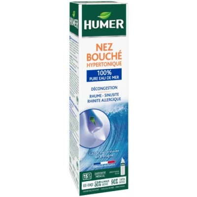 Afbeelding van Humer Neusspray Volwassenen 100% zeewater Hypertoon Verstopte neus vanaf 15 jaar 50ml