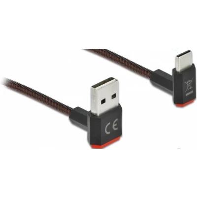 Afbeelding van Delock EASY USB 2.0 Cable Type A male to C™ angled up / down 2 m black