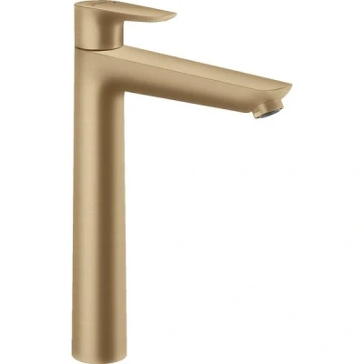 Afbeelding van Hansgrohe Talis E 1 gats wastafelkraan verhoogd 240 met waste brushed bronze