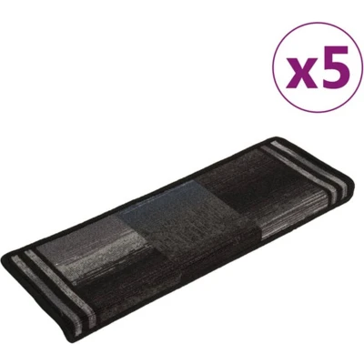 Afbeelding van vidaXL Trapmatten zelfklevend 5 st 65x21x4 cm zwart en grijs