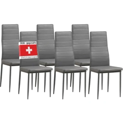 Afbeelding van Albatros eetkamerstoelen MILANO, set van 6, grijs