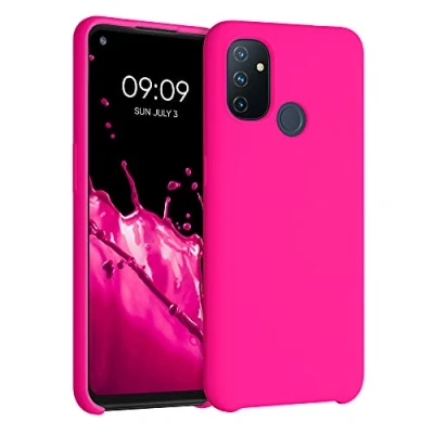 Afbeelding van kwmobile telefoonhoesje compatibel met OnePlus Nord N100 hoesje Zachte case voor smartphone Back cover in neon roze